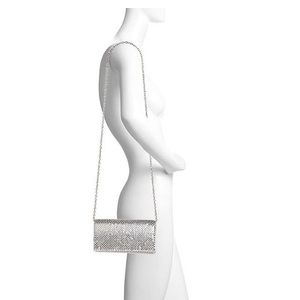 Lulu Townsend Silver Metal Mesh Purse Clutch